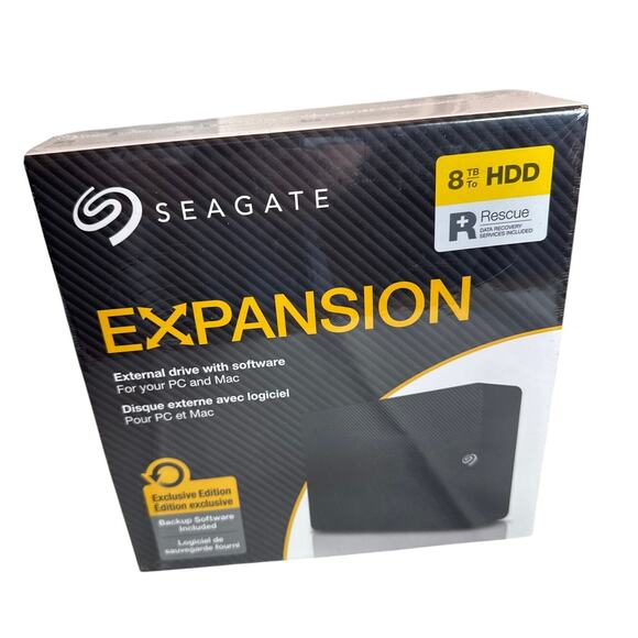 Seagate EXPANSION external drive with software 8 TB HDD- NEW sealed - Picture 1 of 6